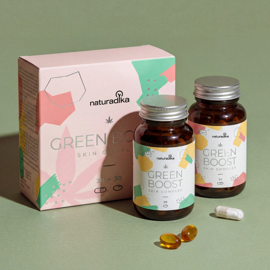 Formula bifasica con zinco brevettato, 6 probiotici mirati e olio di canapa per la pelle dall'interno